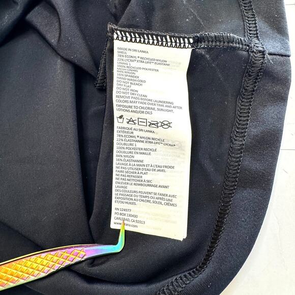 NWT prAna Kayana Strappy Tankini Swimsuit Top Black 38 D Sz L Econyl UPF 50+ - Picture 5 of 9